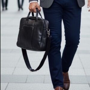 Cole Haan Black Leather Men's Messenger Bag